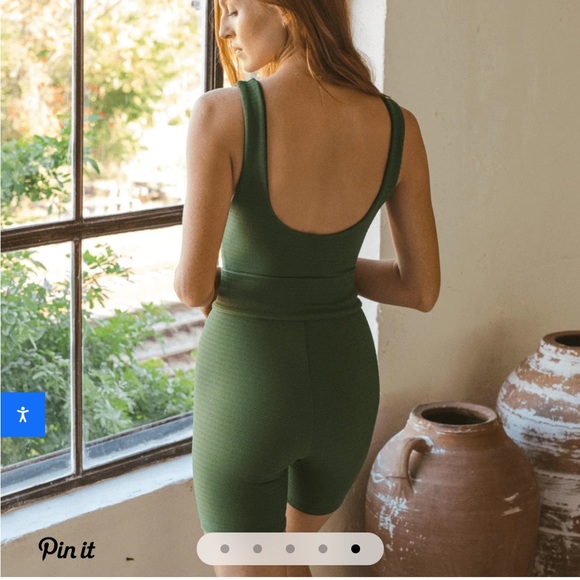 Montce Swim Olive Micro Scrunch Kim Onesie size small - Picture 2 of 3